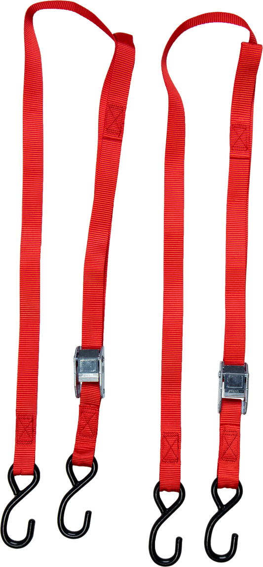 FIRE POWER 1 - Inch x 6 - Foot Tie Down Soft Tie (Red) Pair - Kelly Motorsports