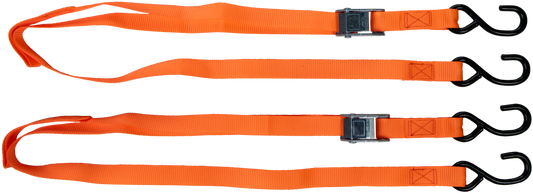 FIRE POWER 1 inch x 6 ft Tie Down Soft Tie with Cam Buckle and S - Hooks (Pair) - Kelly Motorsports