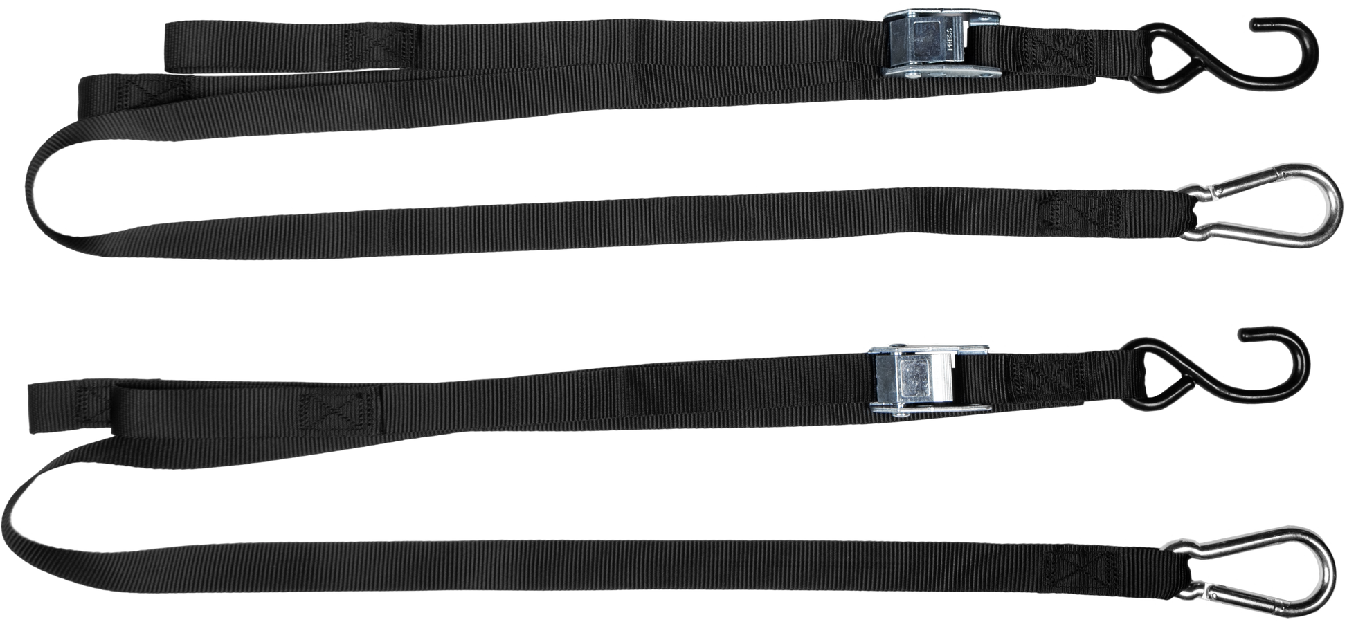 FIRE POWER 1" x 6' Tie Down Straps - Heavy Duty Nylon Webbing with Vinyl Coated S Hooks (Pair) - Kelly Motorsports