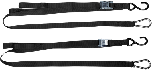 FIRE POWER 1" x 6' Tie Down Straps - Heavy Duty Nylon Webbing with Vinyl Coated S Hooks (Pair) - Kelly Motorsports