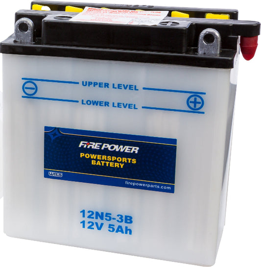 Fire Power 12N5 - 3B 12V Motorcycle Battery with Acid Pack for Suzuki Ts400 and GT250 Models - Kelly Motorsports