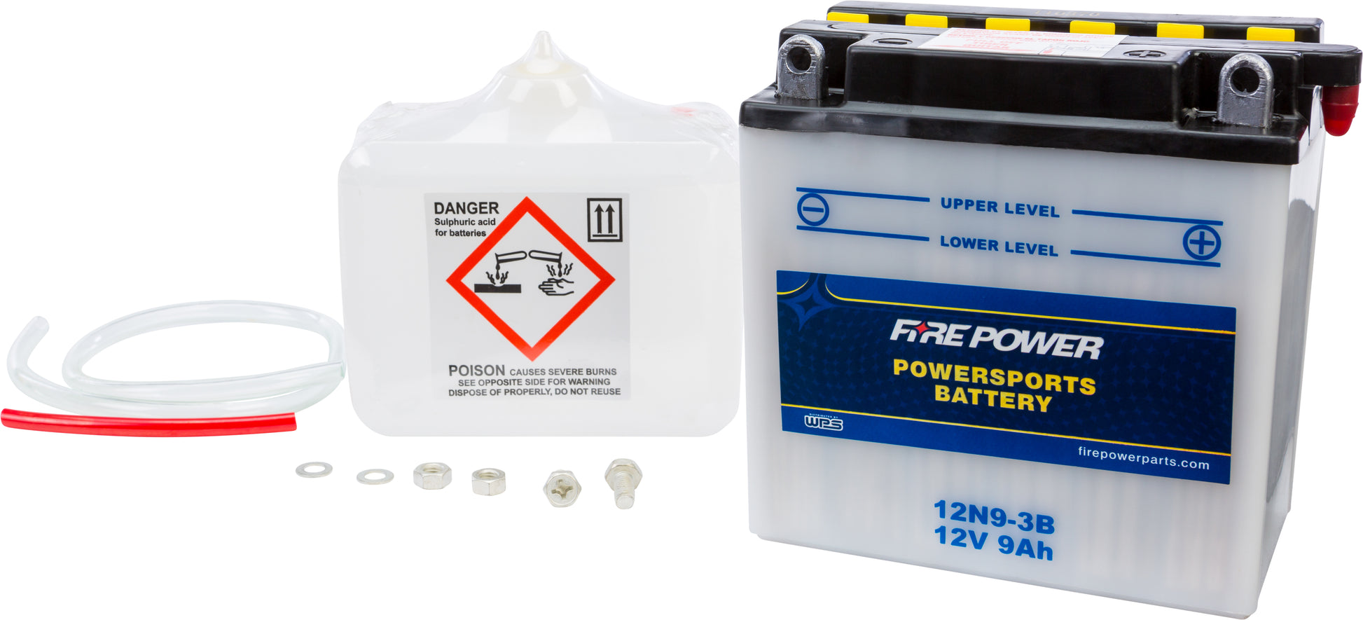 FIRE POWER 12N9 - 3B 12V Motorcycle Battery with Acid Pack for Kawasaki KH500 and H1 Mach III - Kelly Motorsports