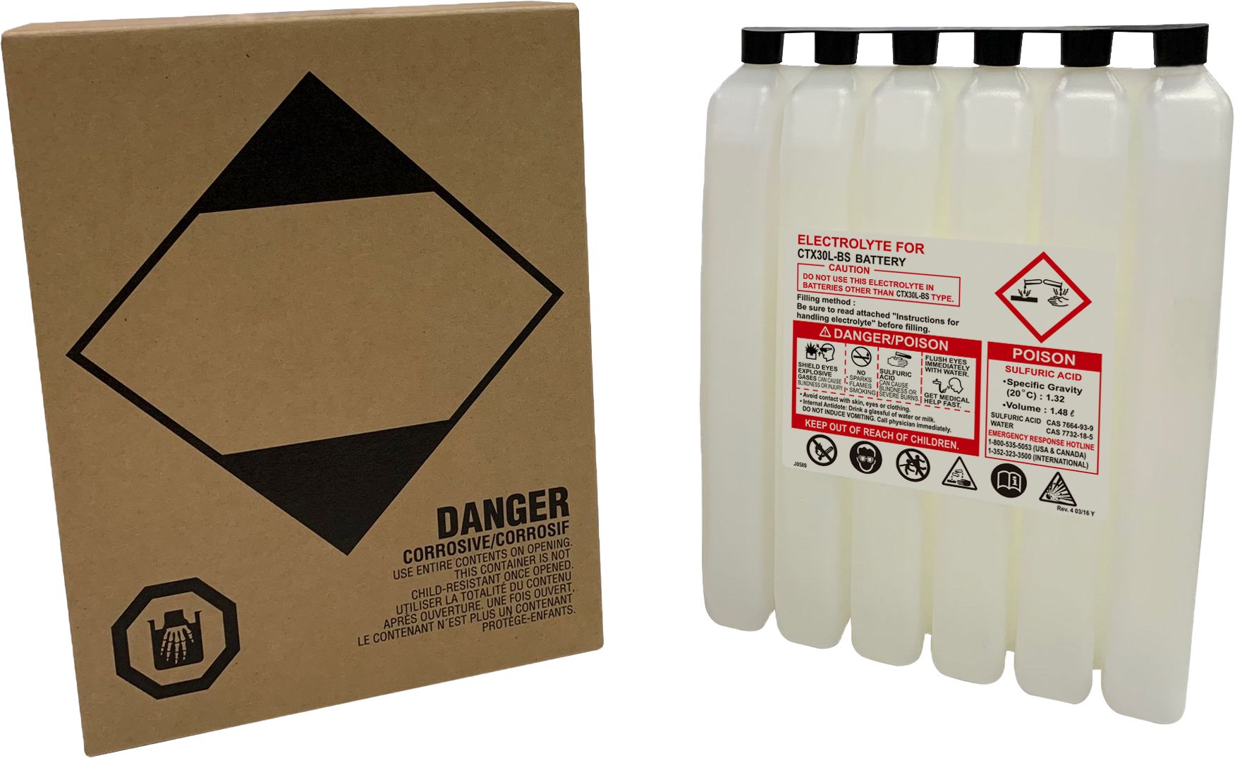 Fire Power 1482CC CTX Sealed Battery Electrolyte Pack for Maintenance - Free Batteries - Kelly Motorsports