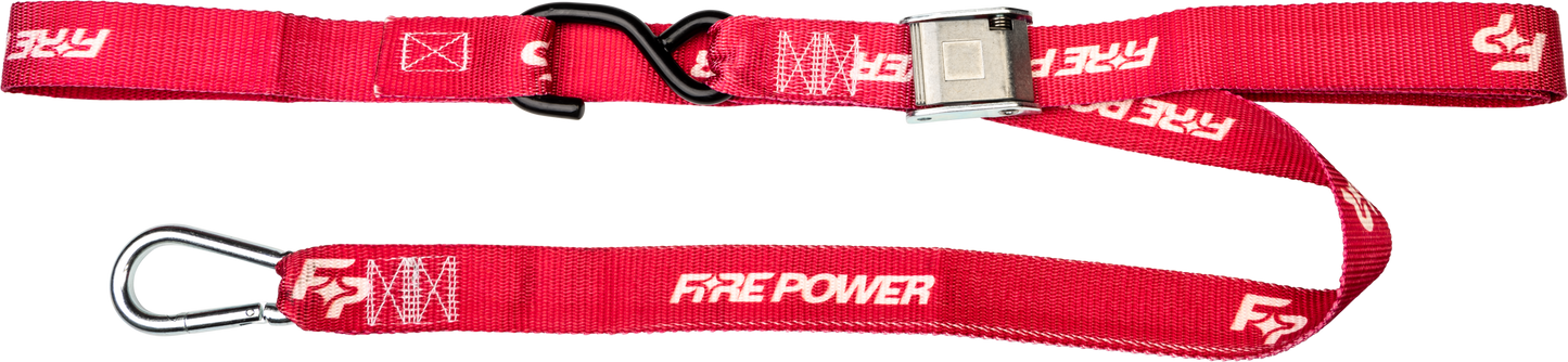 Fire Power 1.5 - inch Tie Down Soft Tie Set with Nylon Webbing and S - Hooks - Kelly Motorsports
