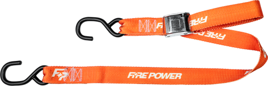 FIRE POWER 1.5 - inch Tie Down Strap Pair with Cam Buckle and Heavy - Duty Hooks - Kelly Motorsports