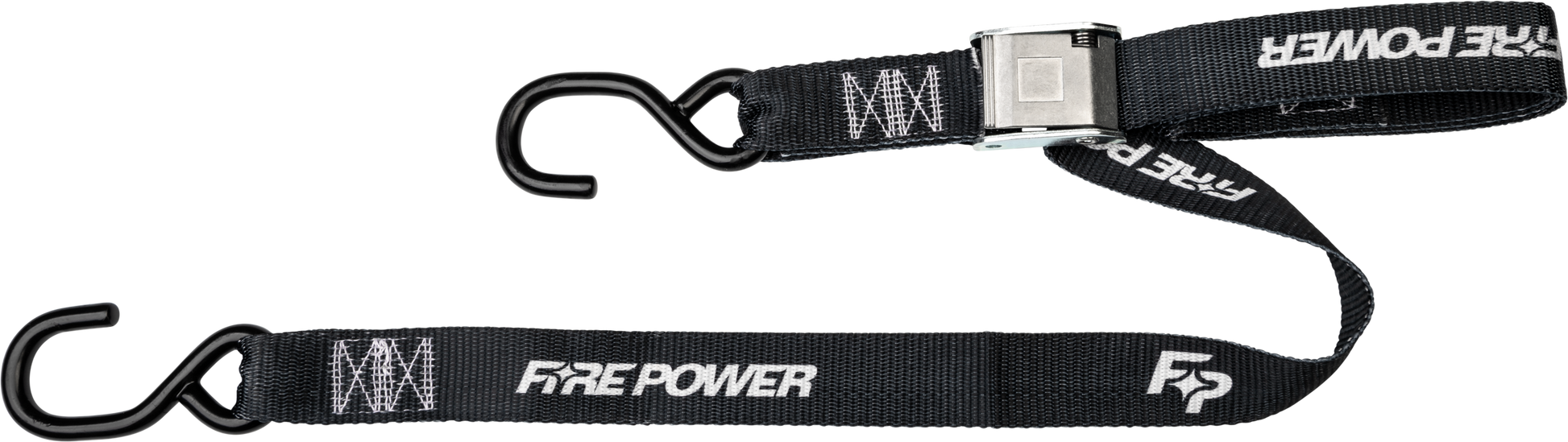 FIRE POWER 1.5 - inch Tie Down Straps (2 - Pack) with Cam Buckle and Heavy Duty S Hooks - Kelly Motorsports