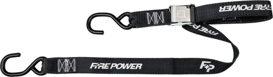 FIRE POWER 1.5 - inch Tie Down Straps (2 - Pack) with Cam Buckle and Heavy Duty S Hooks - Kelly Motorsports