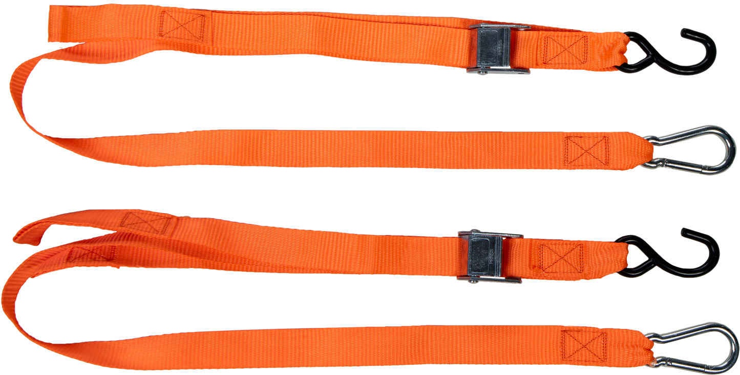 FIRE POWER 1.5 - Inch x 6 - Foot Tie Down Soft Tie Orange Pair - Kelly Motorsports
