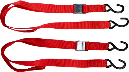 FIRE POWER 1.5 - inch x 6 - foot Tie Down Soft Tie Red, Pack of 2 - Kelly Motorsports