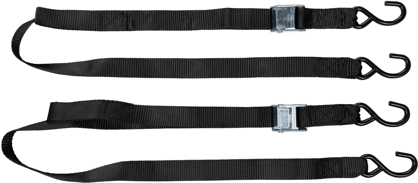 FIRE POWER 1.5 - inch x 6 - foot Tie Down Soft Tie Set (Black, 2 Pack) - Kelly Motorsports