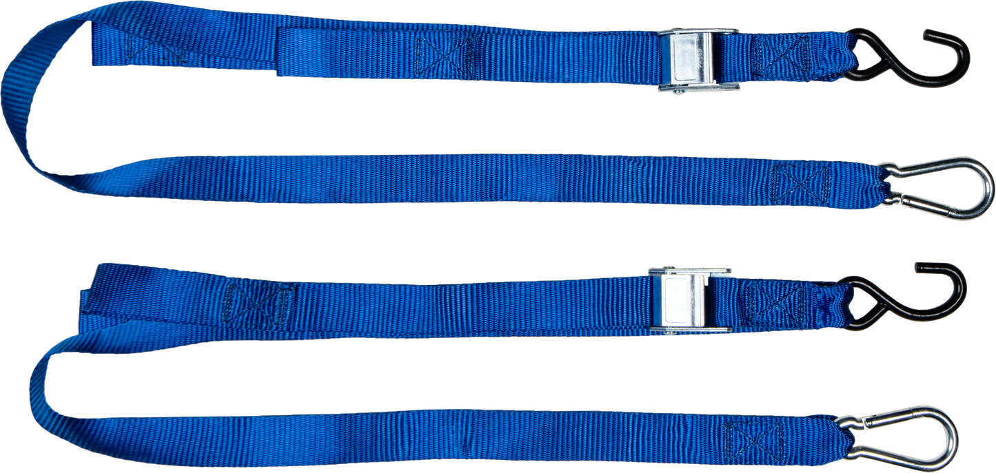 FIRE POWER 1.5 - Inch x 6 - Foot Tie Down Straps, Blue - Pack of 2 - Kelly Motorsports