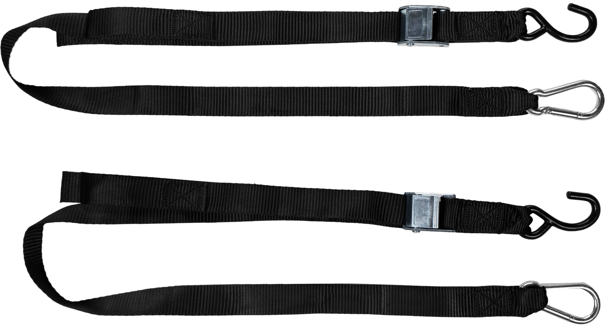 FIRE POWER 1.5 - inch x 6 - foot Tie Down Straps with Cam Buckle and Vinyl - Coated Hooks, Pack of 2 - Kelly Motorsports