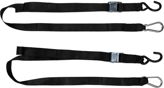 FIRE POWER 1.5 - inch x 6 - foot Tie Down Straps with Cam Buckle and Vinyl - Coated Hooks, Pack of 2 - Kelly Motorsports