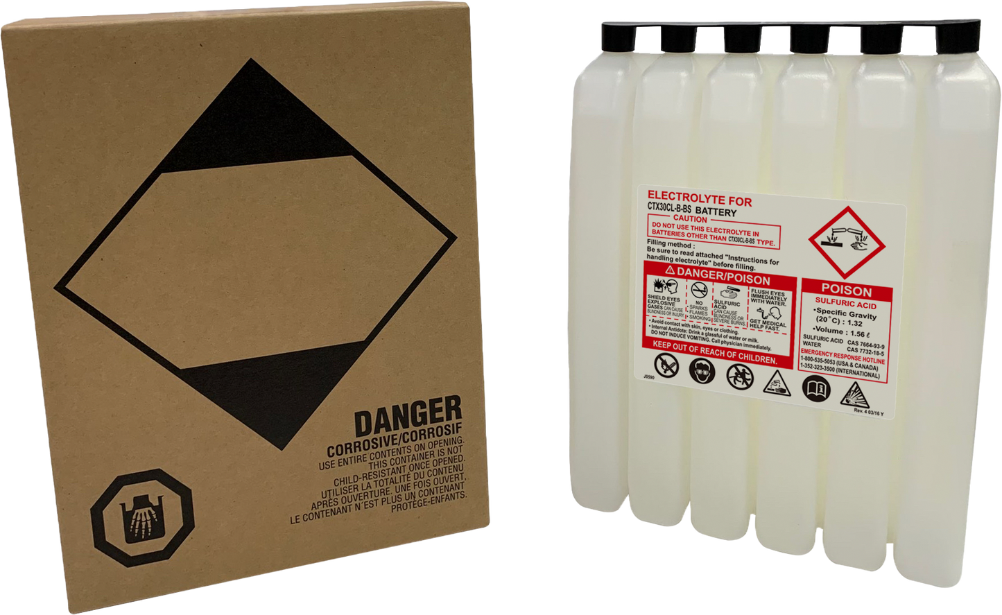Fire Power 1560CC CTX Sealed Battery Electrolyte Pack for Maintenance - Free Batteries - Kelly Motorsports