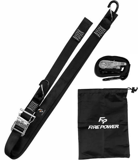 FIRE POWER 2 - Inch Tie Down Ratchet with Soft Tie, 8 Feet Long, Pack of 2 - Kelly Motorsports