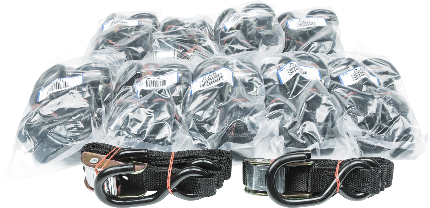 FIRE POWER 21262BULK 1 - Inch Tie Down Straps, Black, 10 Pairs - Kelly Motorsports