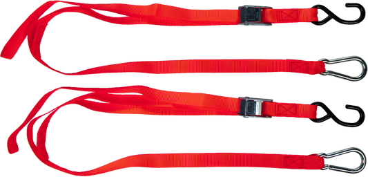 FIRE POWER 29 - 13017 1 - Inch x 6 - Foot Red Tie Down Straps, Pair - Kelly Motorsports