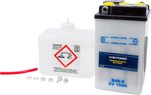 Fire Power B49 - 6 6V Battery with Acid for Reliable Cold Starts - Kelly Motorsports