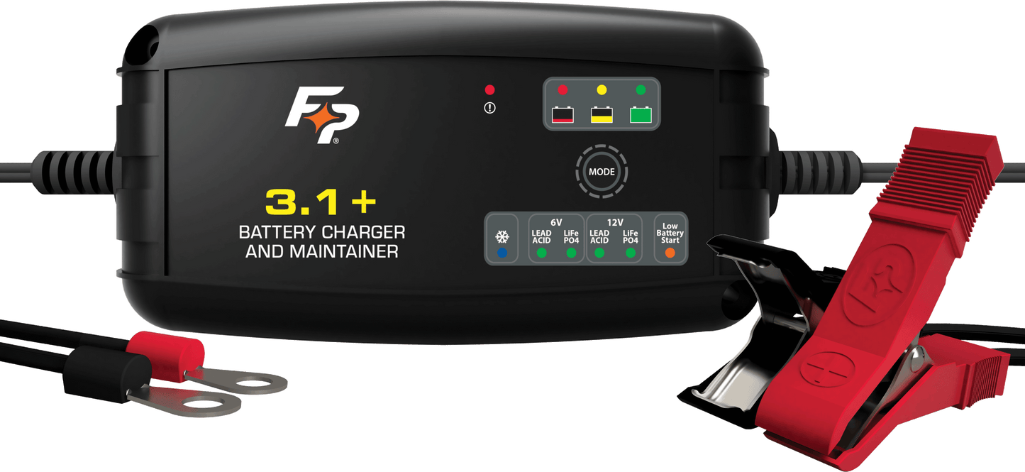 Fire Power Battery Charger 6V/12V 3.1A - Reliable Charge for Your Batteries - Kelly Motorsports