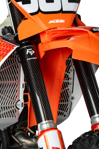 Fire Power Carbon Fiber Fork Shield Lower for 52mm x 10.2 inches Motorcycle Forks - Kelly Motorsports