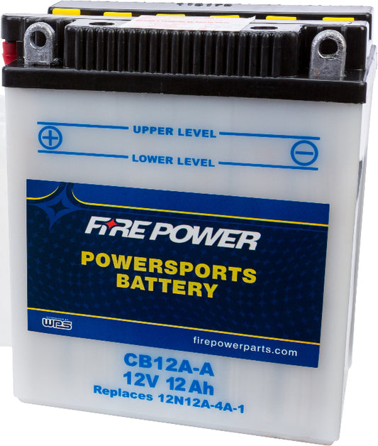 Fire Power CB12A - A 12V Heavy Duty Motorcycle Battery with Acid Pack - Kelly Motorsports