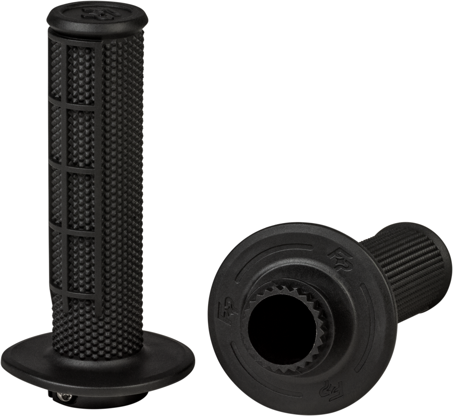 FIRE POWER Control MX Lock - On Grips Black Half Waffle - Easy Installation and Secure Fit - Kelly Motorsports