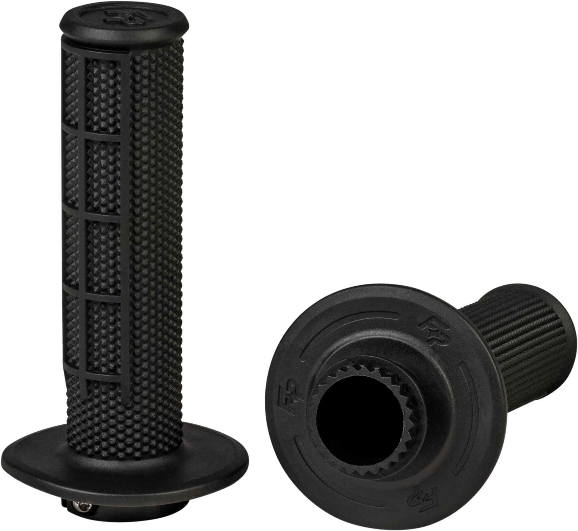 FIRE POWER Control MX Lock - On Grips Black Half Waffle - Easy Installation and Secure Fit - Kelly Motorsports