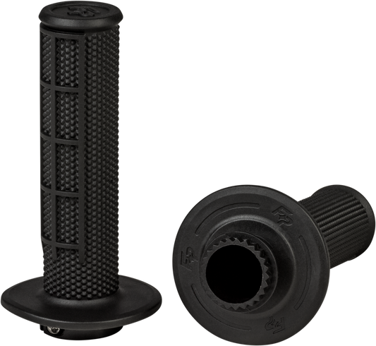 FIRE POWER Control MX Lock - On Grips Black Half Waffle - Easy Installation and Secure Fit - Kelly Motorsports