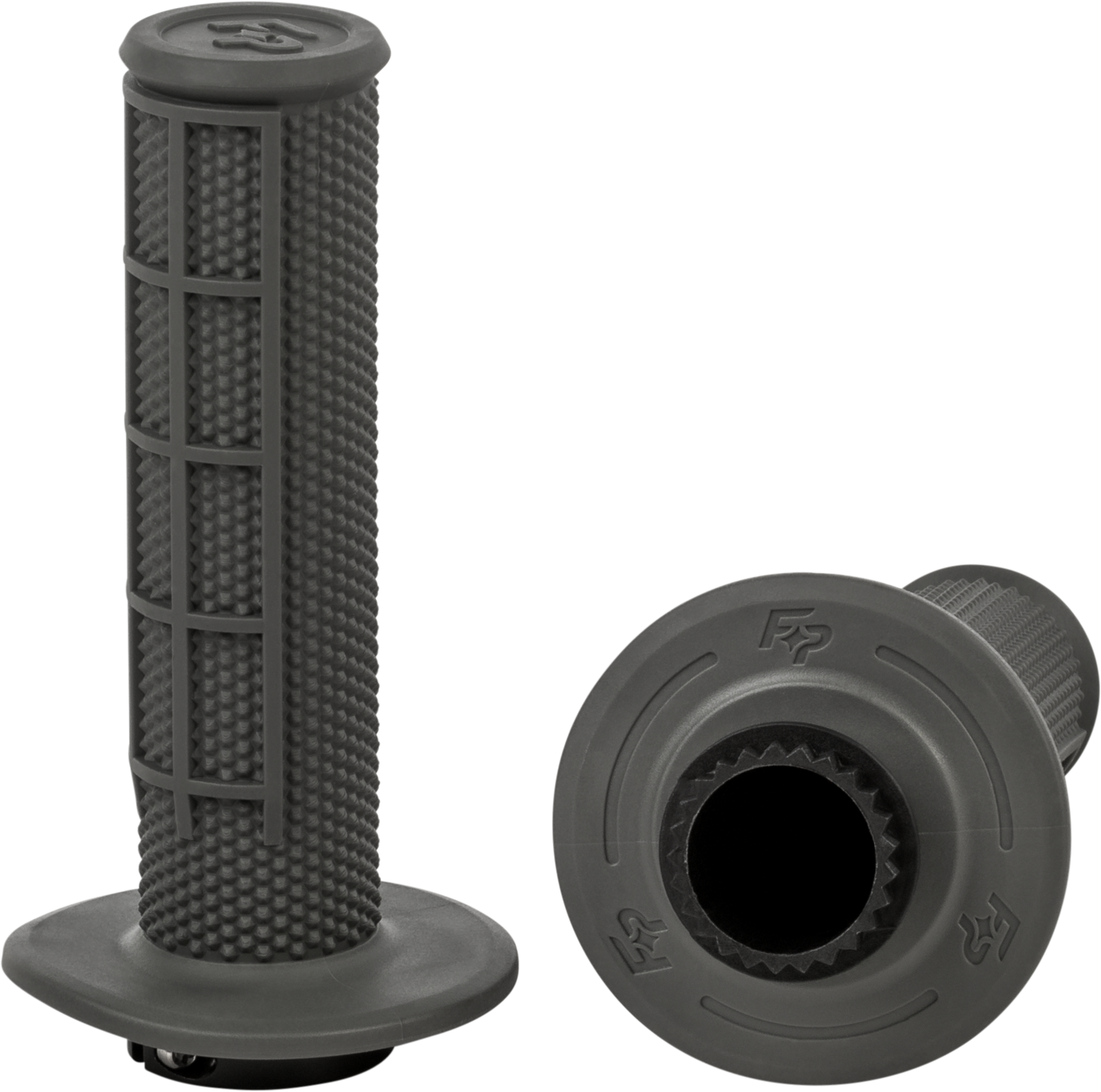 FIRE POWER Control MX Lock - On Grips Grey Half Waffle - Easy Installation and Secure Fit - Kelly Motorsports