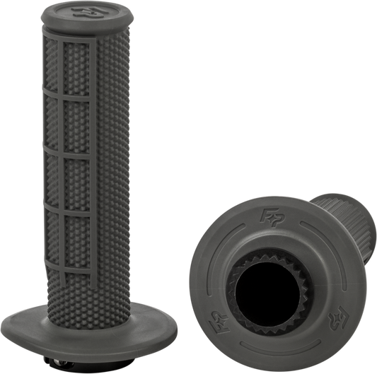 FIRE POWER Control MX Lock - On Grips Grey Half Waffle - Easy Installation and Secure Fit - Kelly Motorsports