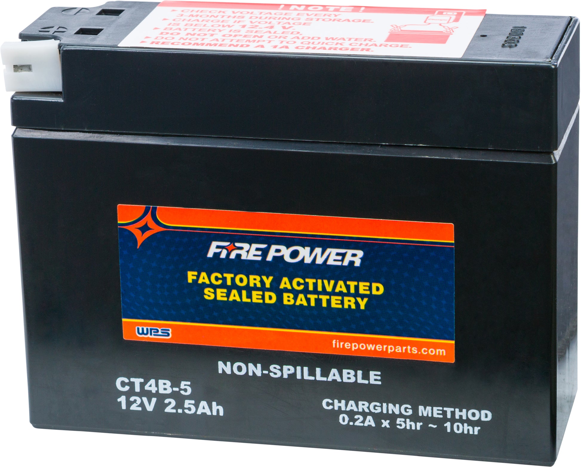 FIRE POWER CT4B - 5 Sealed Factory Activated Motorcycle Battery for Yamaha and Suzuki Models - Kelly Motorsports