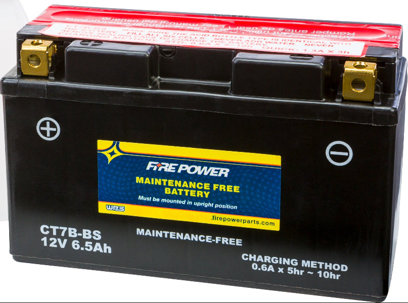 FIRE POWER CT7B - BS Maintenance Free Sealed Motorcycle and ATV Battery - Kelly Motorsports