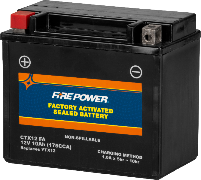 FIRE POWER CTX12 - BS(FA) Sealed Factory Activated Motorcycle Battery - Kelly Motorsports
