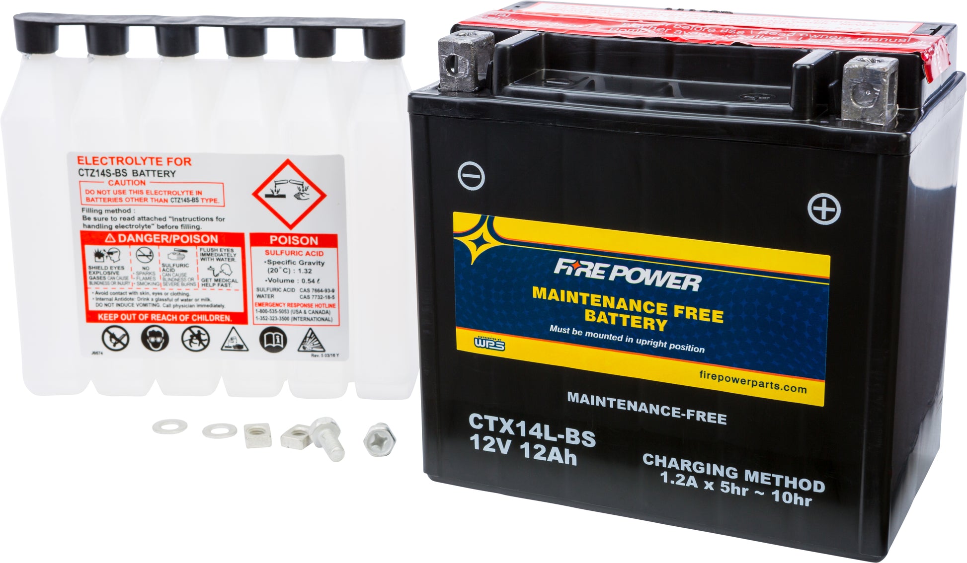 Fire Power CTX14L - BS Sealed Maintenance Free Motorcycle and ATV Battery - Kelly Motorsports