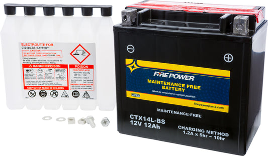 Fire Power CTX14L - BS Sealed Maintenance Free Motorcycle and ATV Battery - Kelly Motorsports