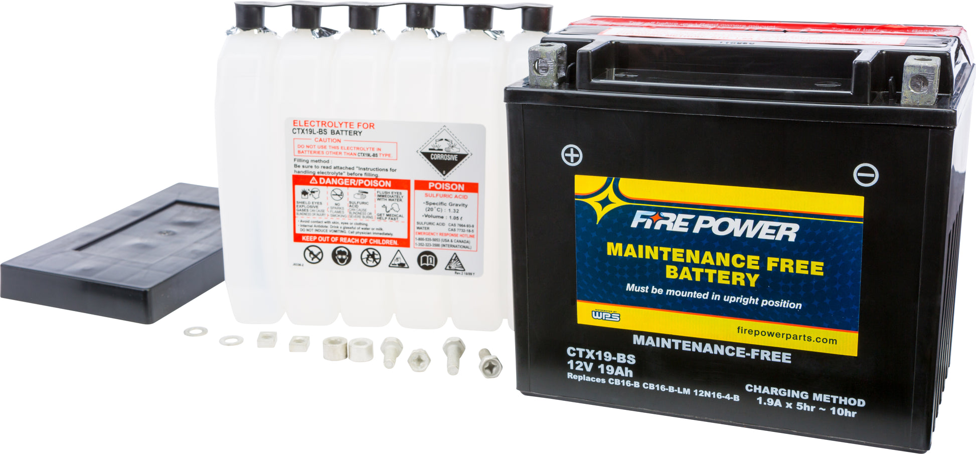 FIRE POWER CTX19 - BS Maintenance Free Sealed 12V Battery for Harley Davidson FXR Super Glide - Kelly Motorsports
