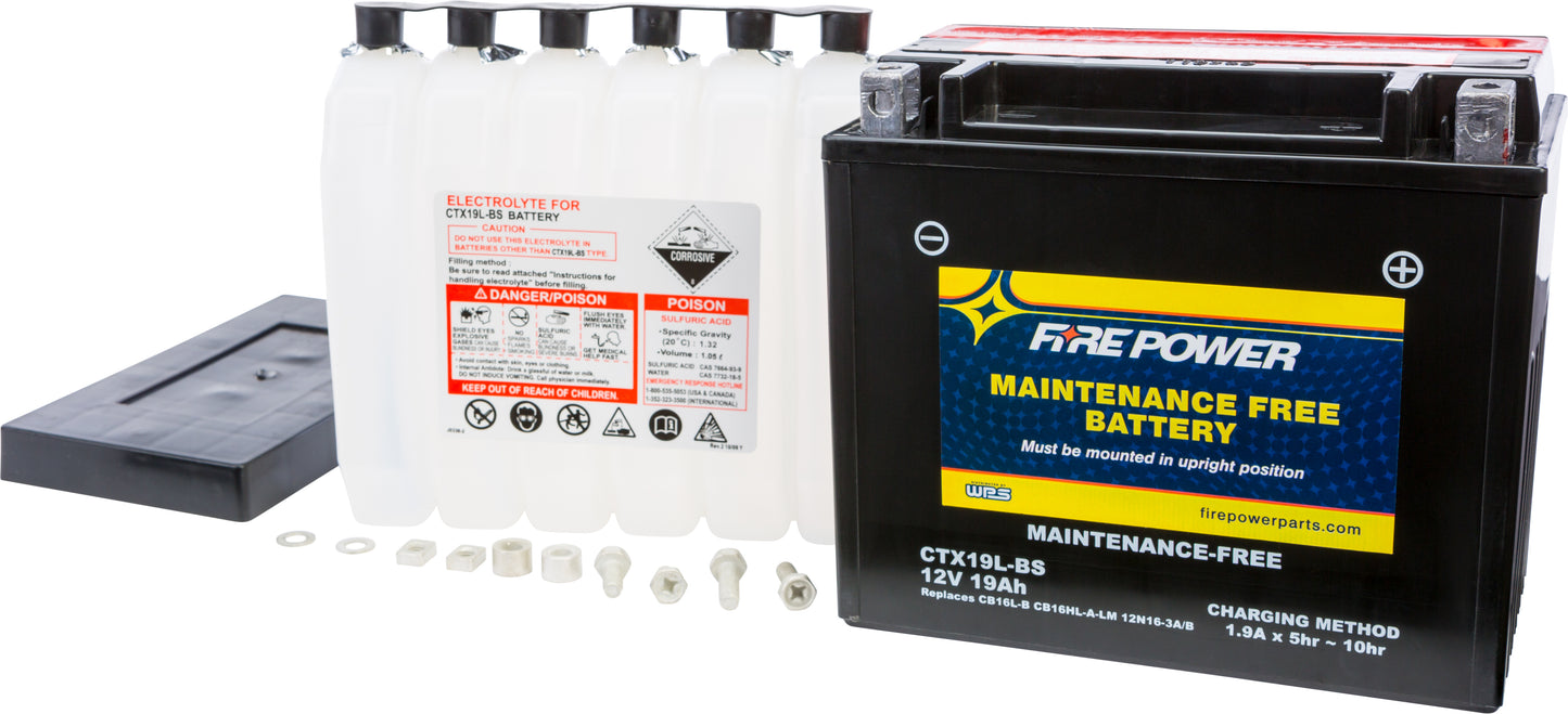 Fire Power CTX19L - BS Maintenance Free Sealed Motorcycle and ATV Battery - Kelly Motorsports