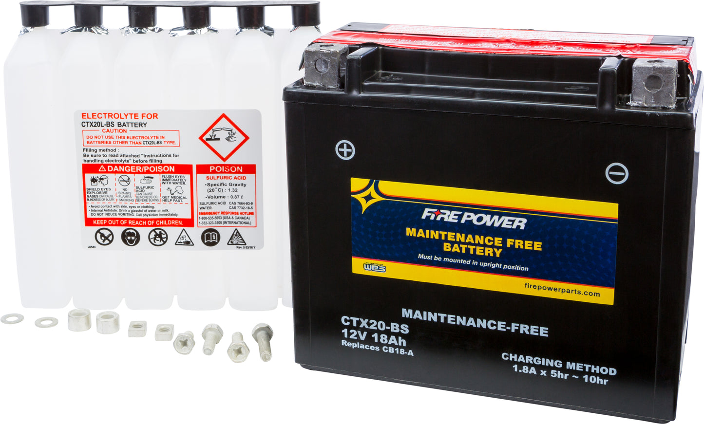 FIRE POWER Ctx20 - BS Maintenance Free Sealed 12V Motorcycle & ATV Battery - Kelly Motorsports