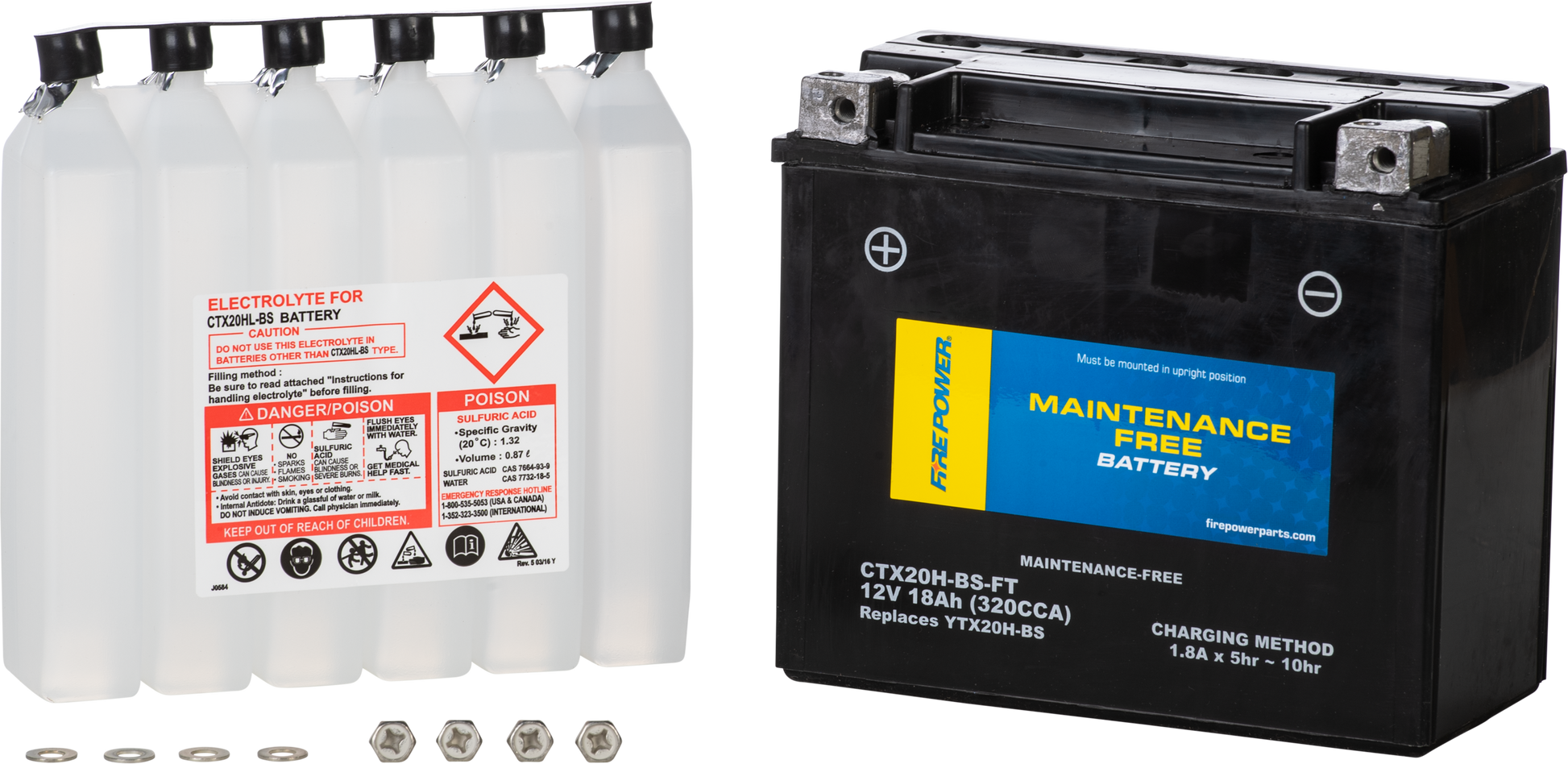 FIRE POWER CTX20H - BS - Ft Maintenance - Free Sealed Battery for Arctic Cat ATVs and Side - by - Side Vehicles - Kelly Motorsports