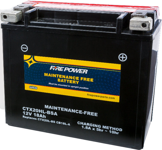 Fire Power CTX20HL - BSA Maintenance Free Sealed 12V Motorcycle and ATV Battery - Kelly Motorsports