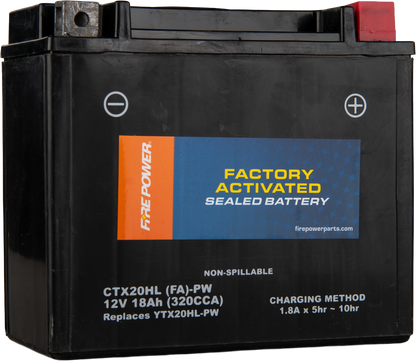 Fire Power Ctx20hl (Fa) Pw Sealed Factory Activated Lead Acid Battery - Kelly Motorsports