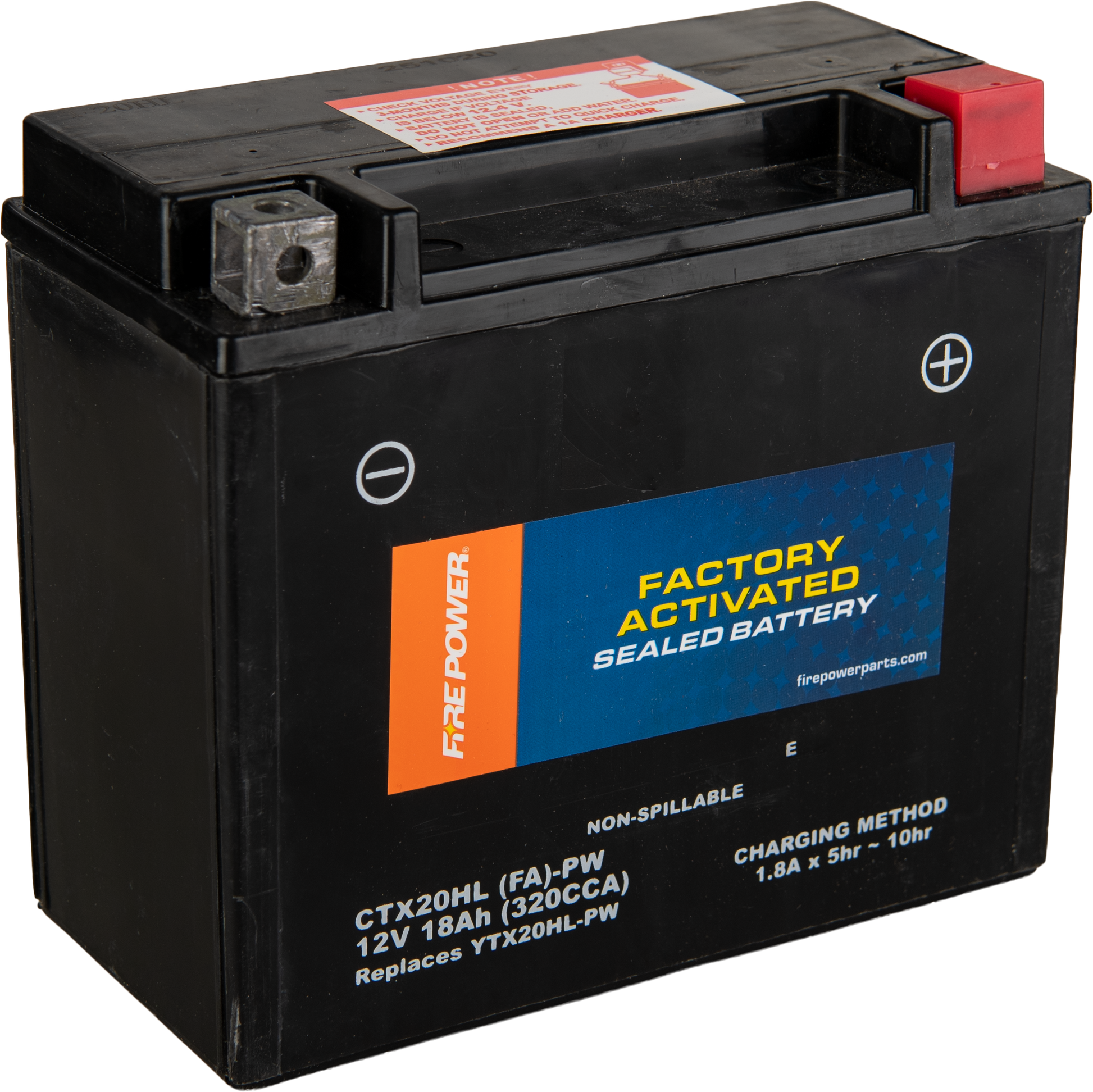 Fire Power Ctx20hl (Fa) Pw Sealed Factory Activated Lead Acid Battery - Kelly Motorsports