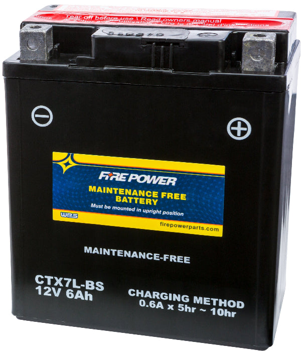 Fire Power CTX7L - BS Maintenance - Free Sealed Motorcycle and ATV Battery - Kelly Motorsports
