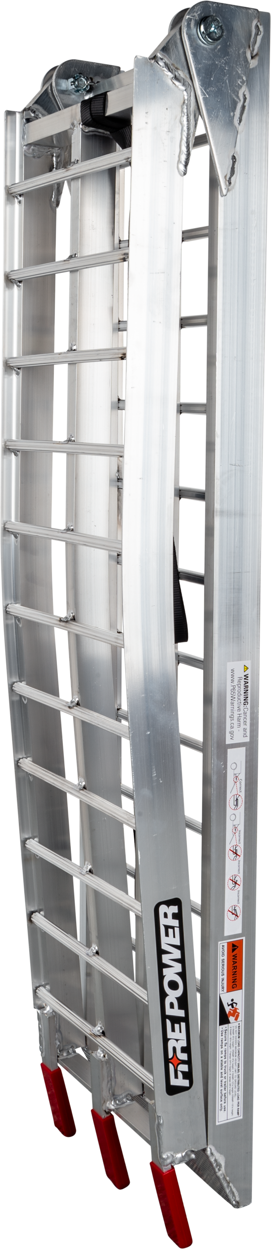 FIRE POWER Curved Aluminum Ramp 88 - Inch x 11.25 - Inch Folding - Heavy - Duty Loading Solution - Kelly Motorsports
