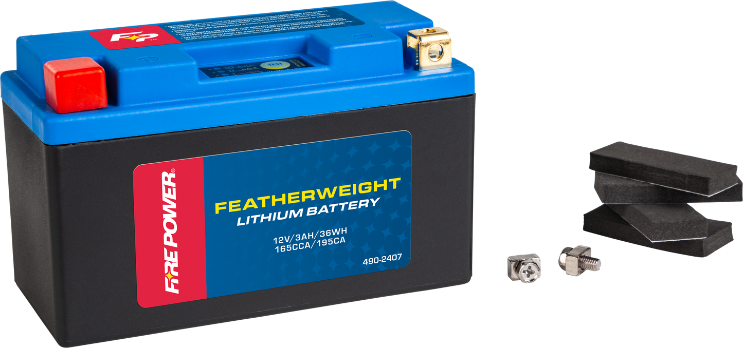 FIRE POWER Featherweight Lithium Battery HJT9B - FP - B for Ducati, Yamaha, Triumph, Kawasaki, Suzuki - Kelly Motorsports