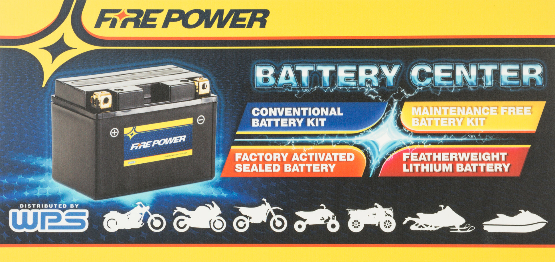Fire Power FP Battery Sign - Battery Rack Sign for Industrial Applications - Kelly Motorsports