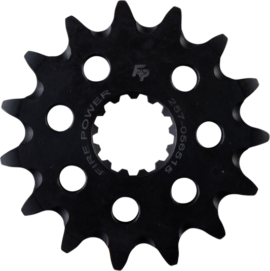 FIRE POWER FPC - 565 - 15 - 1 Front Steel Countershaft Sprocket for Yamaha YFZ450 and Gas - Gas EC 450F - Kelly Motorsports