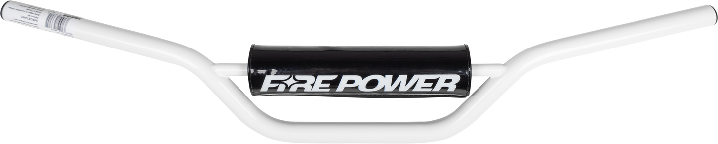 FIRE POWER Handlebar CSC Mini/81 150cc White - Durable Carbon Steel Construction with Protective End Caps - Kelly Motorsports