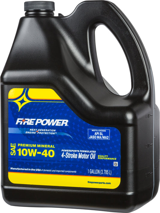 Fire Power Mineral Oil 10W - 40 4 - Stroke Motorcycle Oil - 1 Gallon (Part Number 196980) - Kelly Motorsports