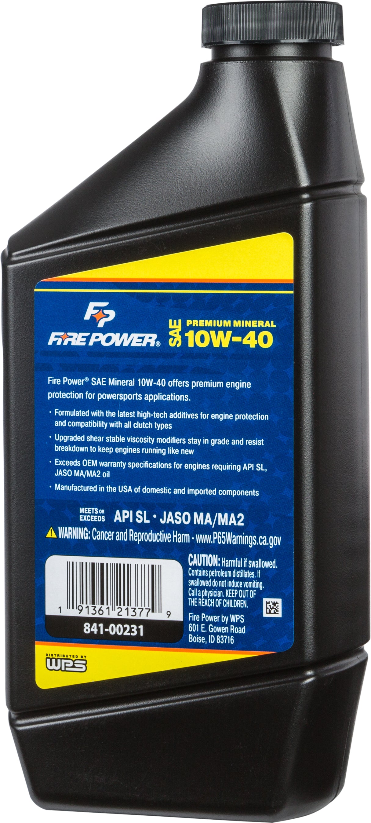 Fire Power Mineral Oil 10W - 40 4T Motorcycle Oil – 1 Quart, Pack of 12 - Kelly Motorsports